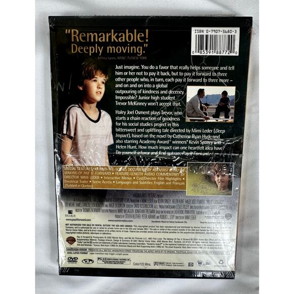 Pay It Forward (DVD, 2000) Kevin Spacey Helen Hunt Haley Joel Osment - Picture 4 of 6
